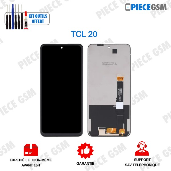Écran Complet Avec Châssis Pour TCL 20 R 5G - Noir - Neuf - Remplacement De Vitre Cassée