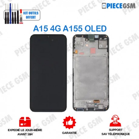 ECRAN SAMSUNG A15 4G et 5G / A155 NOIR OLED AVEC CHASSIS