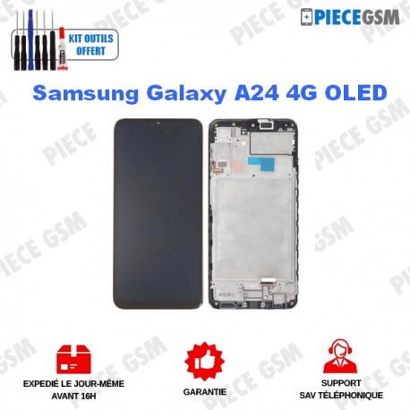 Ecran Complet Noir OLED Galaxy A24 (avec châssis)