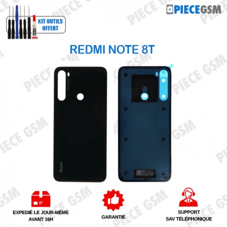 Cache arrière pour Xiaomi Redmi note 8T NOIR avec adhésif