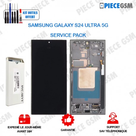 Ecran + Chassis pour Samsung Galaxy S24 ULTRA 5G Titanium ( S928B ) SERVICE PACK