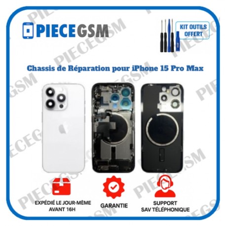 Chassis de Réparation pour iPhone 15 Pro Max Blanc