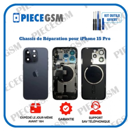 Chassis de réparation pour iPhone 15 Pro Dark Bleu