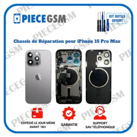 Chassis de réparation pour iPhone 15 Pro Max Gris