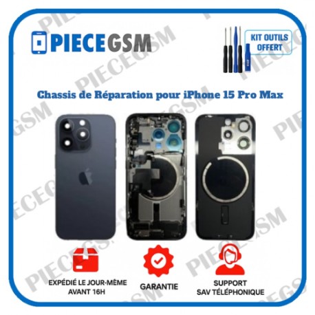 Chassis de réparation pour iPhone 15 Pro Max Dark Bleu