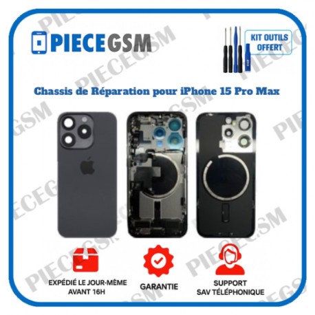 Chassis de réparation pour iPhone 15 Pro Max Noir