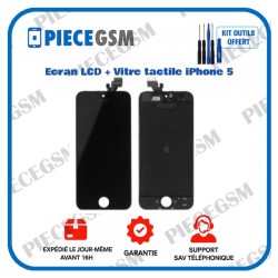 ECRAN LCD + VITRE TACTILE POUR iPHONE 5 black noir + outils