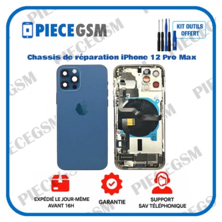 Chassis de réparation pour iPhone 12 Pro Max Bleu