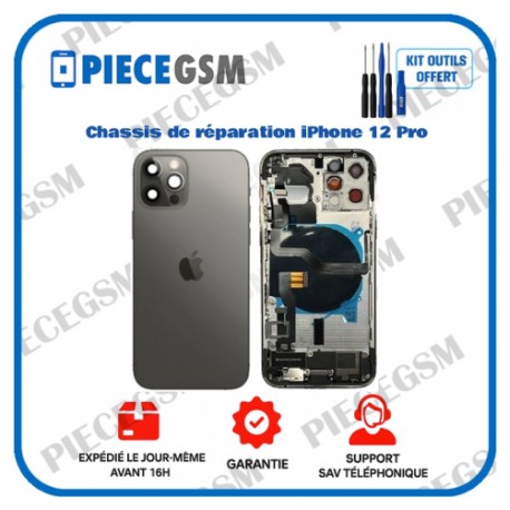 Chassis de réparation pour iPhone 12 Pro Noir