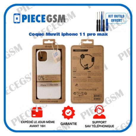 Coque Muvit iphone 11 pro max bambootek blanc