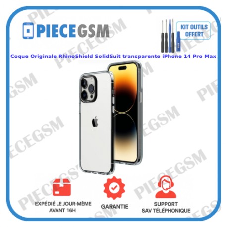 Coque Originale RhinoShield SolidSuit transparente iPhone 14 Pro Max