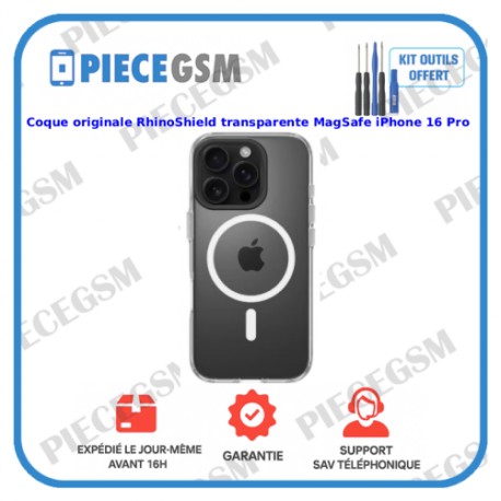 Coque originale RhinoShield transparente MagSafe iPhone 16 Pro