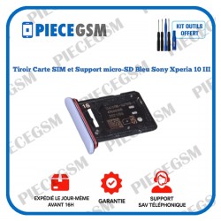Tiroir Carte SIM et Support micro-SD Bleu pour Sony Xperia 10 III
