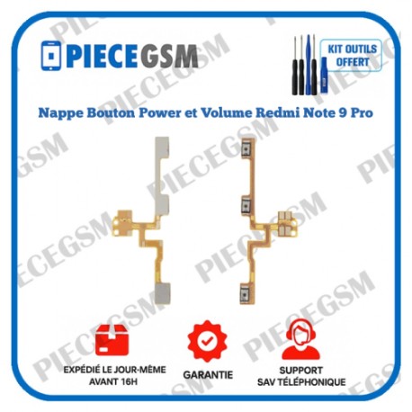 Nappe Bouton Power et Volume Redmi Note 9 PRO