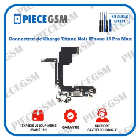 Connecteur de Charge Titane Noir iPhone 15 Pro Max