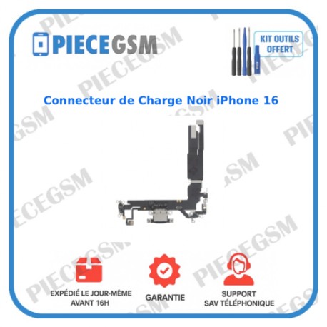 Connecteur de Charge Noir iPhone 16