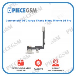 Connecteur de Charge Titane Blanc iPhone 16 Pro