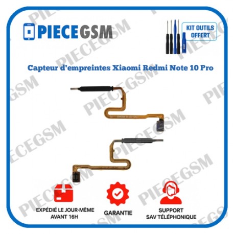 Capteur d'empreintes Xiaomi Redmi Note 10 Pro - Noir