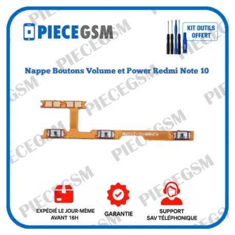 Nappe Boutons Volume et Power Xiaomi Redmi Note 10