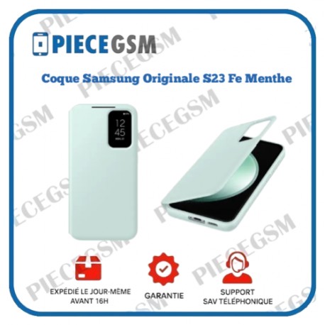 Coque Samsung Originale Galaxy S23Fe - Menthe (Smart View Cover)