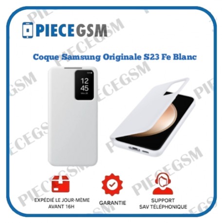 Coque Samsung Originale Galaxy S23 Fe - Blanc (Smart View Cover)
