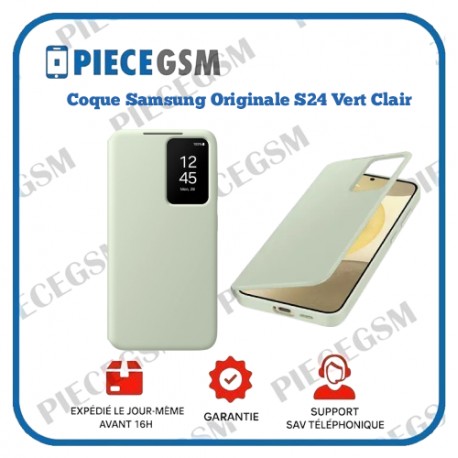 Coque Samsung Originale Galaxy S24 – Vert clair (Smart View Cover)