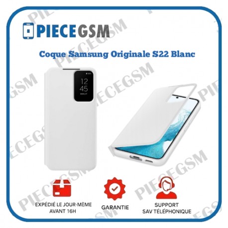 Coque Samsung Originale Galaxy S22 - Blanc (Smart Clear View)