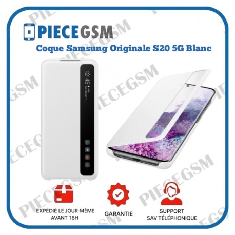 Coque Samsung Originale Galaxy S20 5G - Blanc (Smart Clear View)