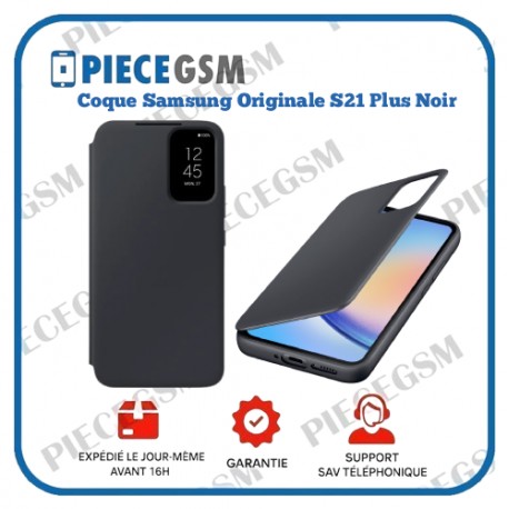 Coque Samsung Originale Galaxy S21 Plus – Noir (Smart Clear View)
