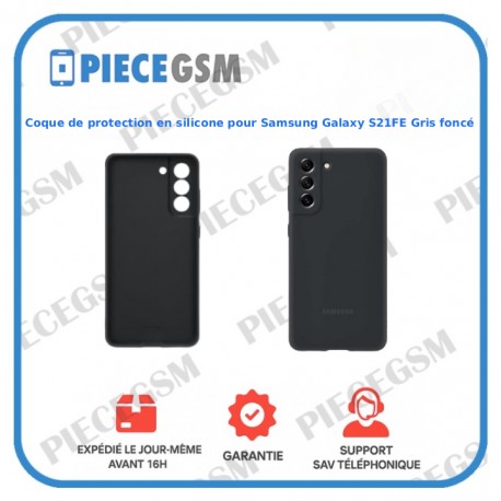 Coque de protection en silicone pour Samsung Galaxy S21FE Gris foncé