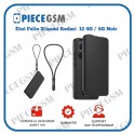 Étui Folio Xiaomi Redmi 12 4G / 5G – Noir avec Dragonne + Cordon