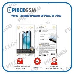 Verre Trempé pour iPhone 16 Plus/15 Plus - Tiger Transparent