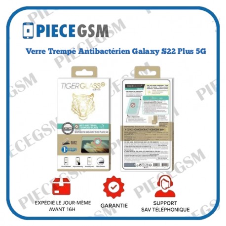 Verre Trempé Antibactérien pour Samsung Galaxy S22 Plus 5G - Transparent