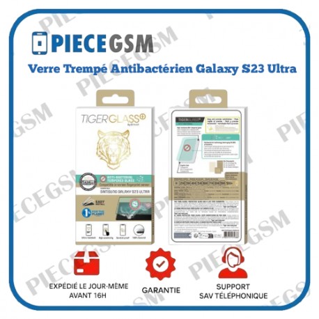 Verre Trempé Antibactérien pour Samsung Galaxy S23 Ultra - Transparent