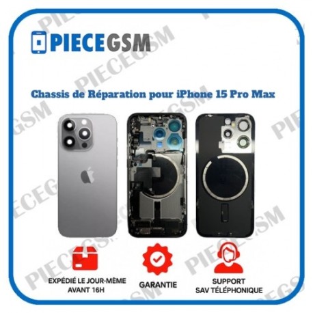 Chassis de réparation pour iPhone 15 Pro Max Gris