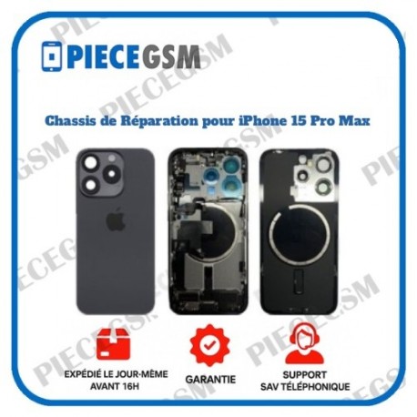 Chassis de réparation pour iPhone 15 Pro Max Noir