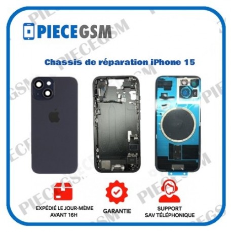 Chassis de réparation pour iPhone 15 Noir