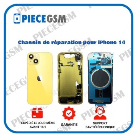 Chassis de réparation pour iPhone 14 Jaune