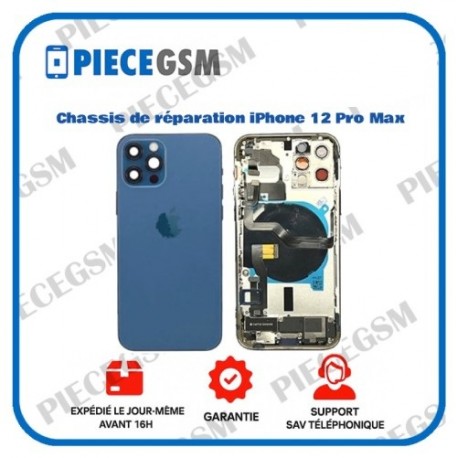 Chassis de réparation pour iPhone 12 Pro Max Bleu