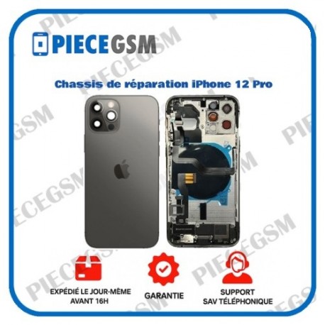 Chassis de réparation pour iPhone 12 Pro Noir