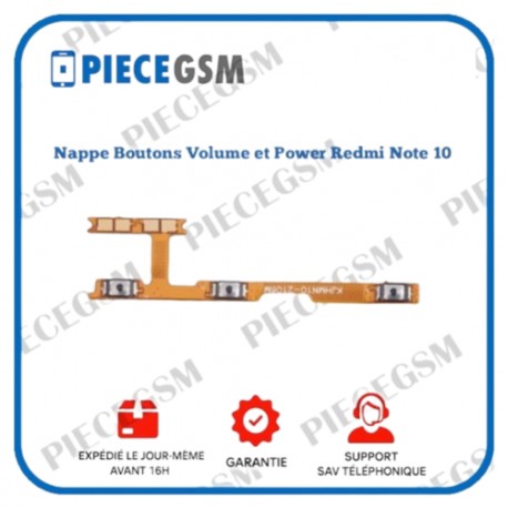 Nappe Boutons Volume et Power Xiaomi Redmi Note 10