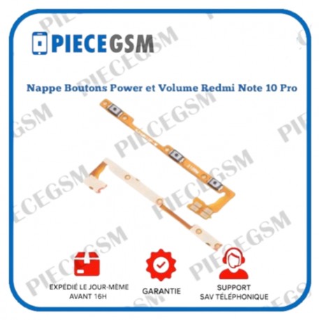 Nappe Boutons Power et Volume Xiaomi Redmi Note 10 Pro