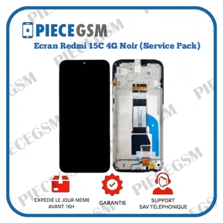 Ecran Redmi 15C 4G Noir (Service Pack)