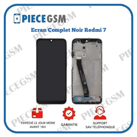 Ecran Complet Noir Redmi 7 (avec châssis)