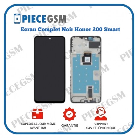 Ecran Complet Noir Honor 200 Smart (Avec Châssis)