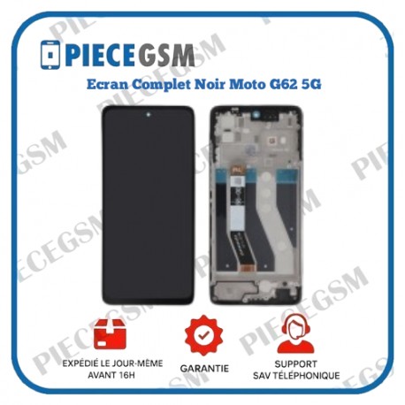 Ecran Complet Noir Motorola G62 5G (Avec châssis)