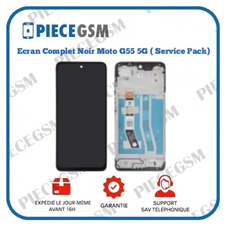 Ecran Complet Noir Motorola G55 5G ( Service Pack)