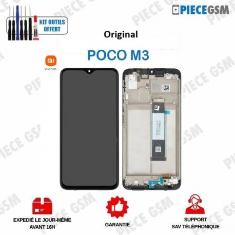 Ecran complet 100 % Original Xiaomi Poco M3 Noir service pack