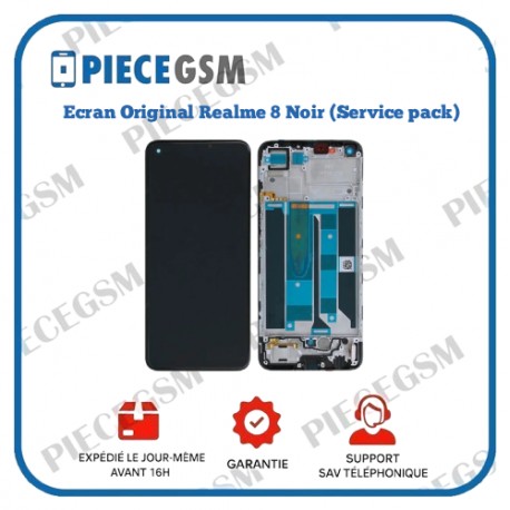 Ecran Original Realme 8 Noir (Service pack)