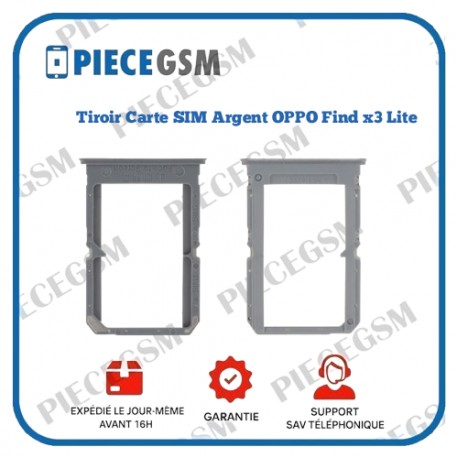 Tiroir Carte SIM Argent Oppo Find x3 lite